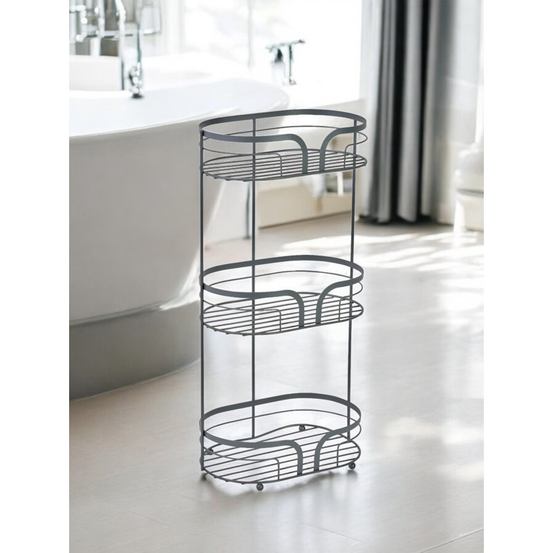 Dante Steel Bathroom Shelves, Grey