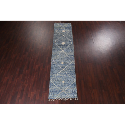 Tapis de couloir tribal marocain noué à la main 3 x 12