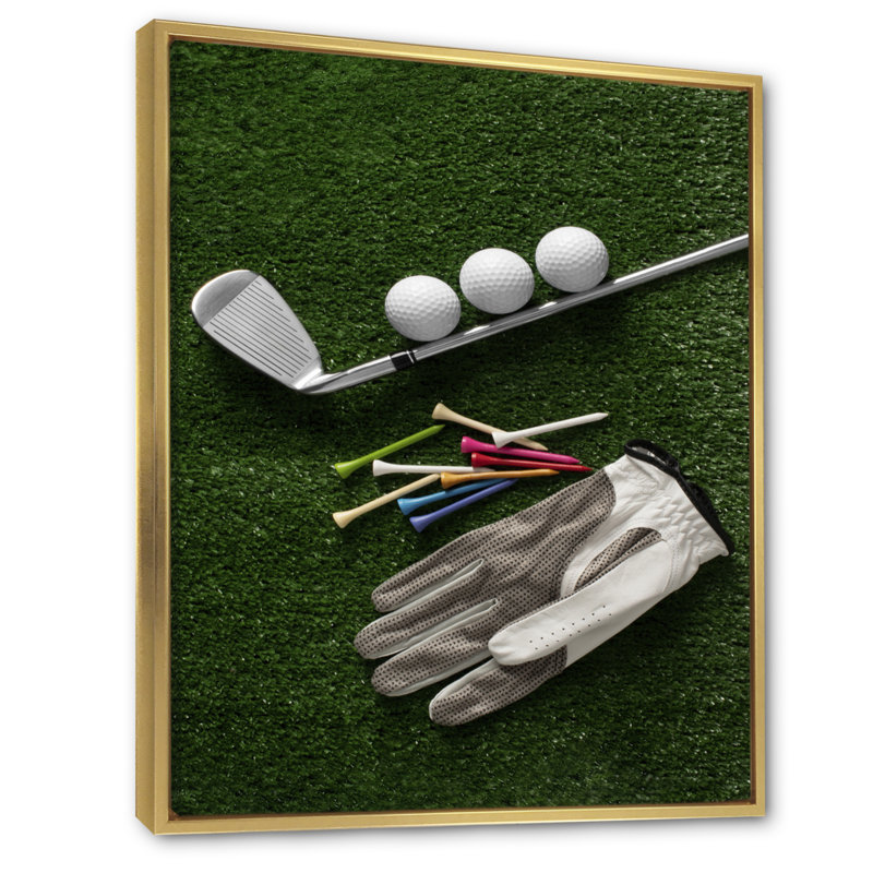 «Golf Set Swing Excellence III», reproduction sur toile, H 32 po x l 16 po x P 1 po, Cadre flottant doré
