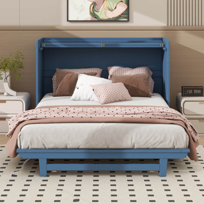Élégant grand lit escamotable avec attrait intemporel et pieds robustes en fer
