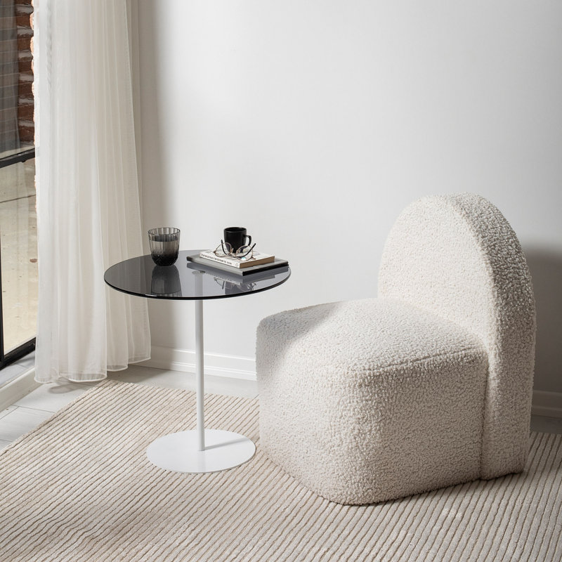 Siyan End Table, Dark Grey, White