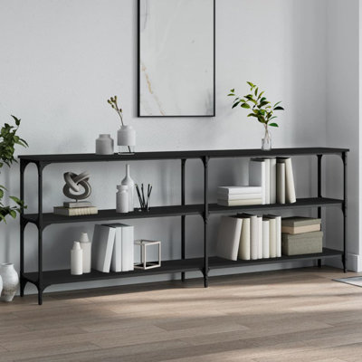 vidaXL Console Table Engineered Wood, Metal Large Adjustable Feet