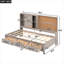 Lit de jour simple avec tablettes de rangement, planche de liège, ports USB et 3 tiroirs-107287792