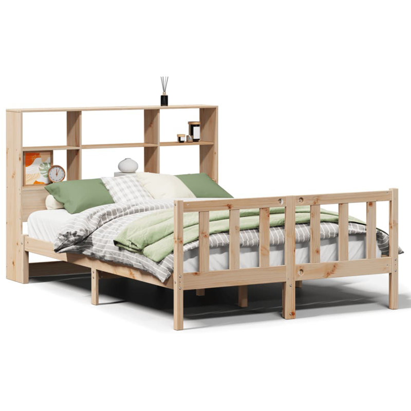 Solid Wood Bed, Double (4'6), Brown