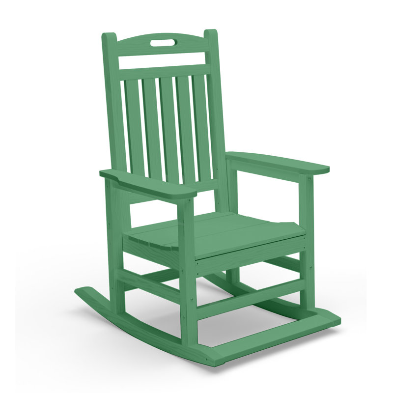 Chaise berçante d'extérieur surdimensionnée en PEHD avec pied de lit, Vert foncé