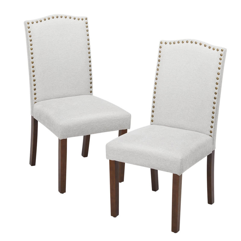 Criselle Upholstered Solid Back Parsons Chair, Beige, 2