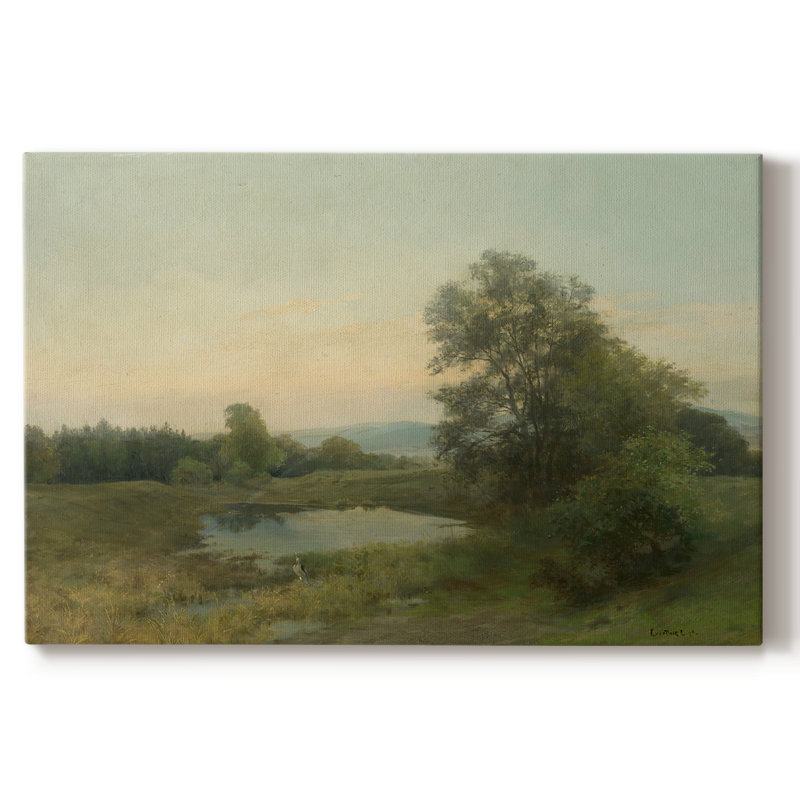 Paysage rétro - DCLVI, toile tendue avec châssis encadré, Toile tendue, H 19 po x l 28 po x P 1,5 po