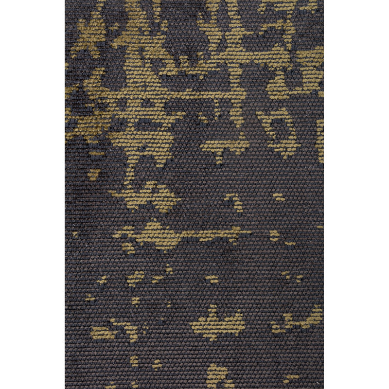 Tapis gris foncé / jaune Rapture, Rectangle 7 pi 10 po x 11 pi 2 po