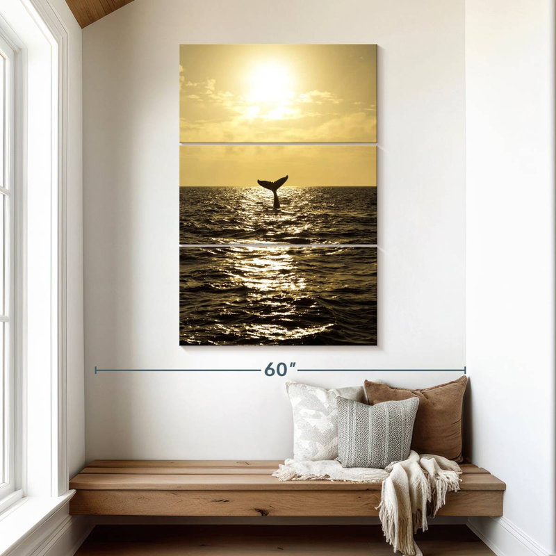 Brampt Sunset Humpback Whale, 50" H x 32" W