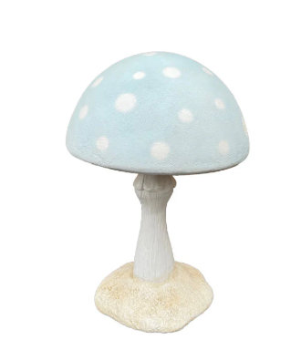 Petite statue ronde champignon pêche pastel