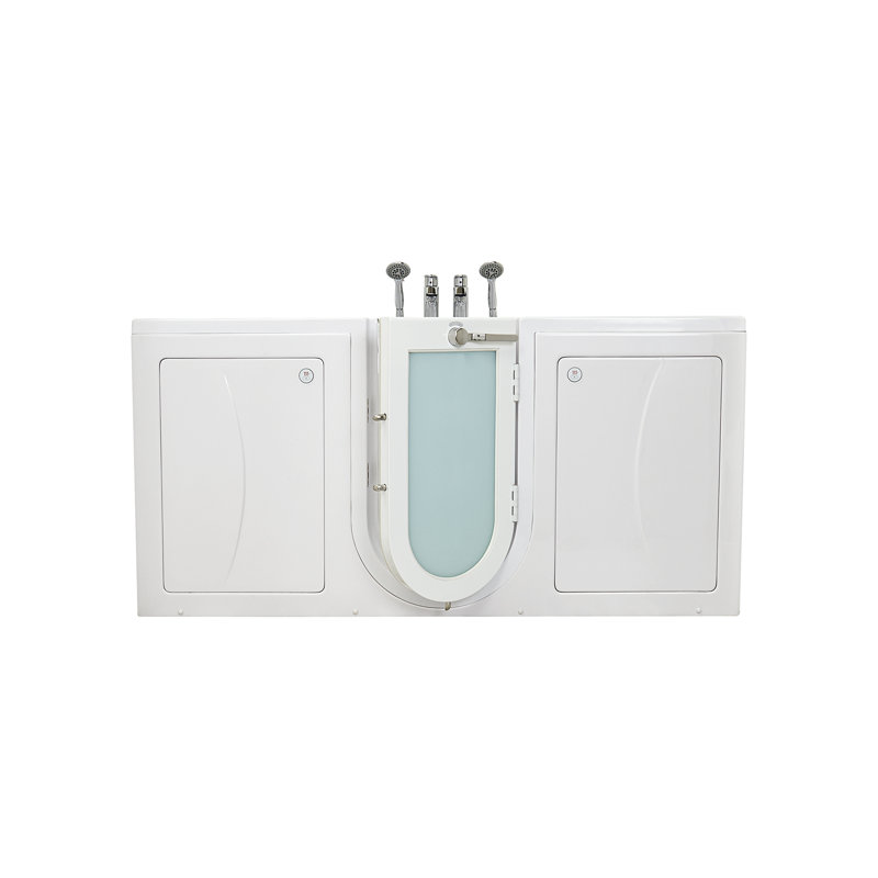 Ella Big4Two 36"x80" Hydro + Air Massage w/ Independent Foot Massage Acrylic Two Seat Walk-In-Bathtub, Right Outswing Door, Heated Seats, 2x2 Piece Fast Fill Faucet, 2" Dual Drain