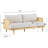 Dayton 72" Mid-Century Modern Upholstered 3-Seater Sofa with Cane Rattan Arms, Rubberwood Frame for Living Room-2047231053-2076724310