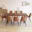 Ensemble de salle à manger pour 8 personnes, table de salle à manger extensible de 63 à 78,7 po avec chaises rembourrées en H 32,4 po pour 8 personnes-521374528-521374535