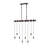 Jacarius 40" 8-Light Vintage Industrial Driftwood LED Linear Chandelier with Height Adjustable Bulbs