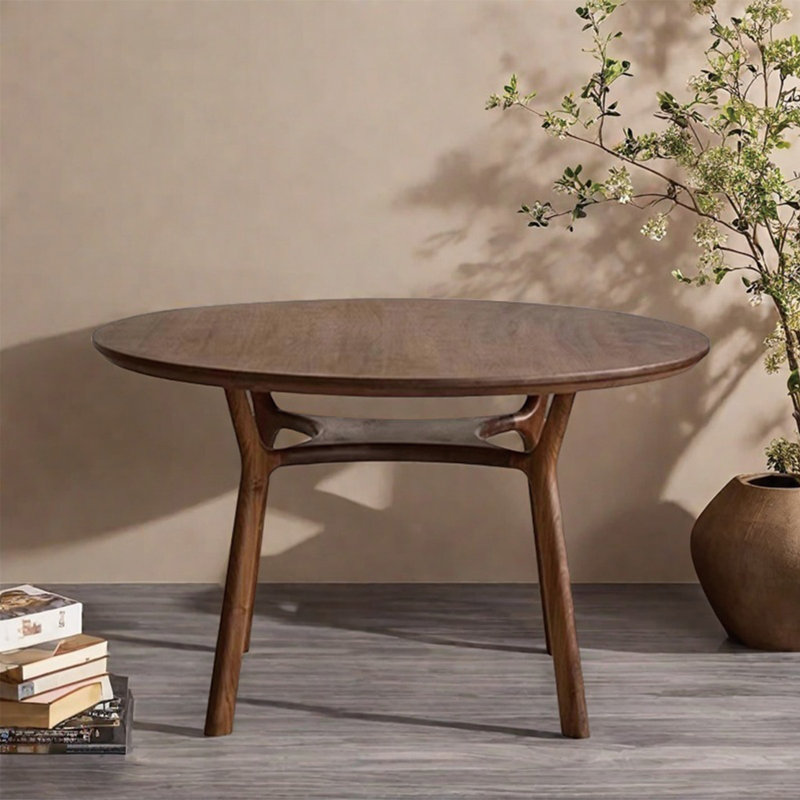 Exquisite solid wood craft dining table, 29.92"H x 55.11"L x 55.11"W