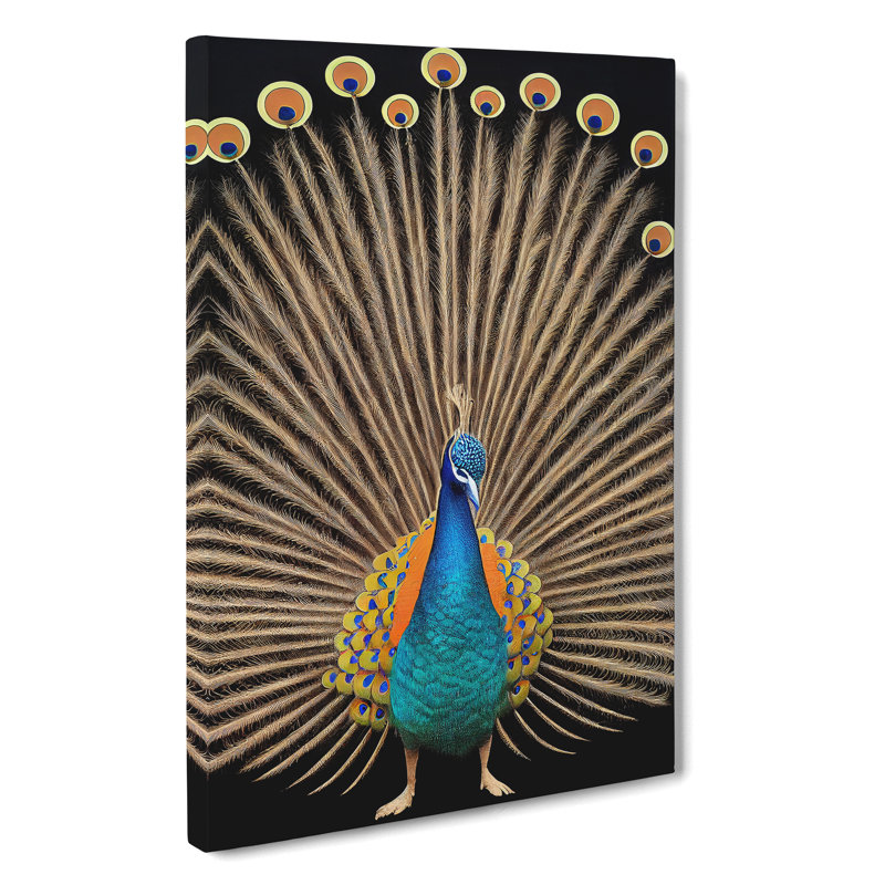 Feathers Of A Peacock - Wrapped Canvas, 50cm H x 35cm W x 3cm D