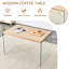Table basse avec côtés en verre trempé solide et transparent - Coussinets en bas, amplement d'espace pour la décoration des boissons, coussinets à assemblage rapide, magazines de 27,5 pouces de large, grande surface rapide