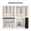 Structure de lit tapissier moderne avec tête de lit à DEL et ports USB Modern Glam Beige-1066131258-1066467515