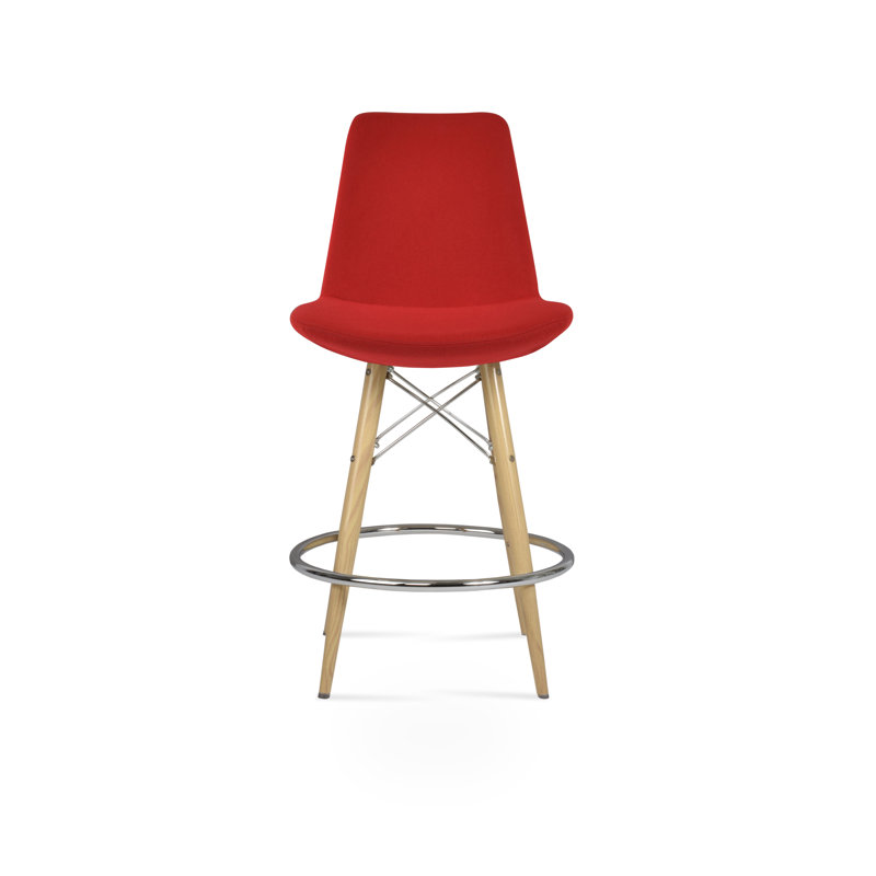 Tabouret de comptoir et de bar Eiffel en laine, Tabouret de bar (siège d'une hauteur de 29 po), Brun, Naturel