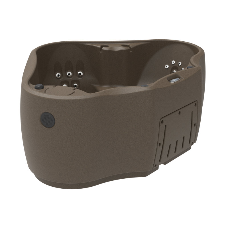Spa ovale standard à 20 jets pour 2 personnes avec chauffe-eau à DEL et chute d'eau AquaRest Découvrez AR300, Pierre brune
