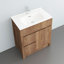 Isabella 30 po L x 18 po P 1 porte et 2 tiroirs Meuble-lavabo autoportant avec évier simple et Comptoir en Céramique blanc