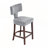 Mid Century Modern Counter Height Bar Stools Set of 2 with Curved Backrest and Copper Nails-442213037