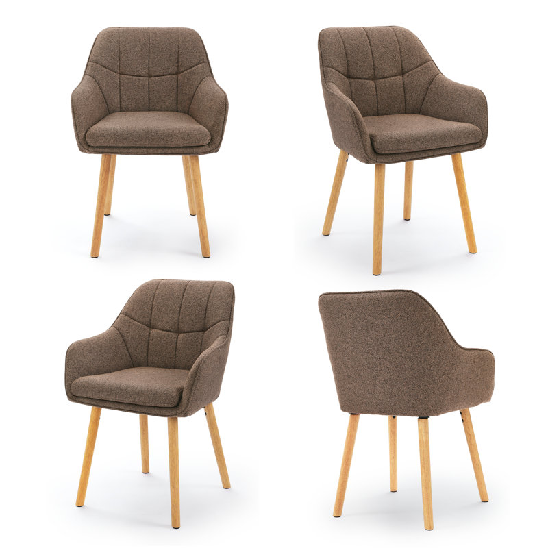 51cm H Upholstered Upholstered Back Armchair, Mocha Brown, Mocha Brown