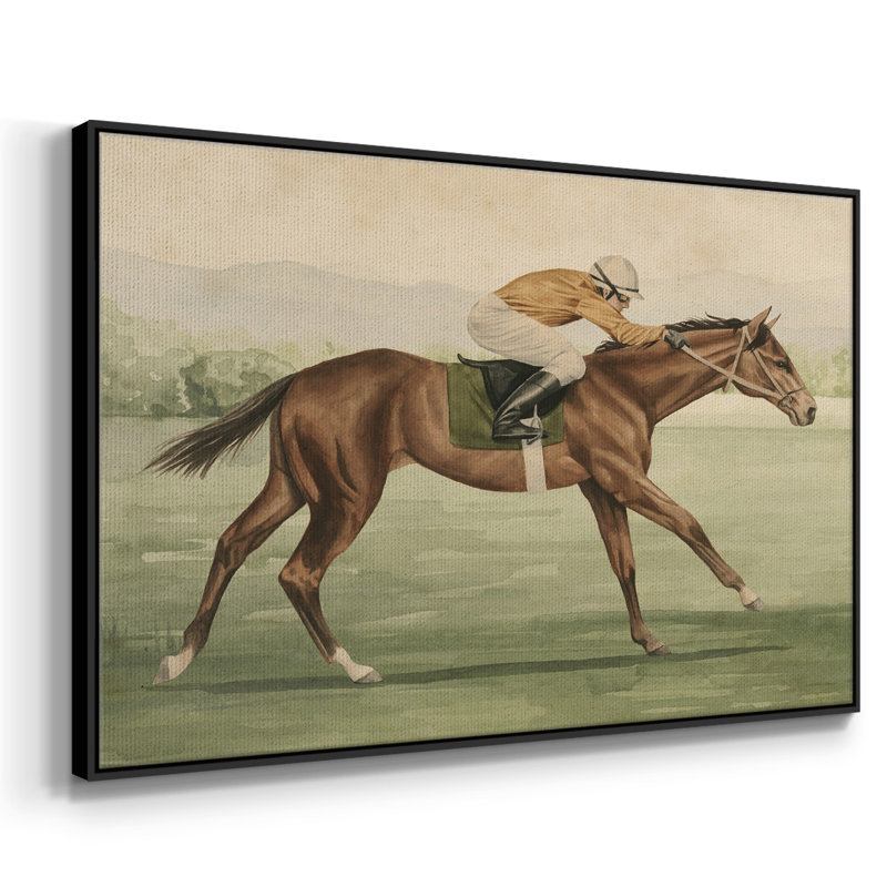 " Vintage Equestrian II ", Black, 27" H x 41" W x 2" D