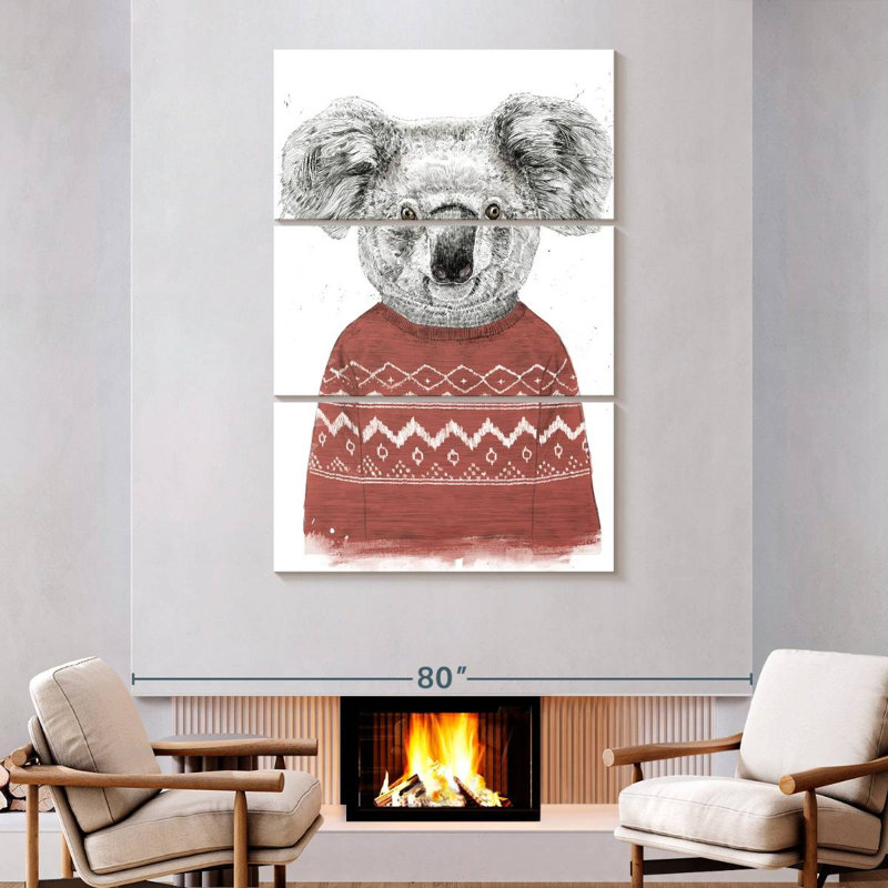 Brampt Winter Koala, 74" H x 48" W
