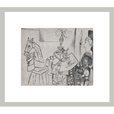 «Cavalier Page and Monk» par Pablo Picasso, impression giclée encadrée
