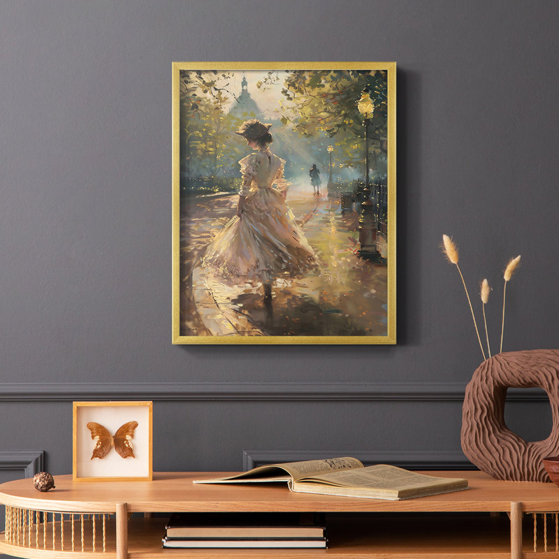 WOMEN Series DCLIX - reproduction encadrée de qualité supérieure - prête à être accrochée - aucun clou requis, Doré