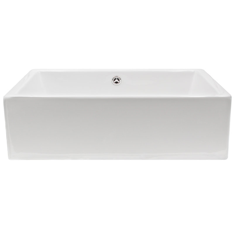 20.5'' White Porcelain Rectangular Vessel Bathroom Sink