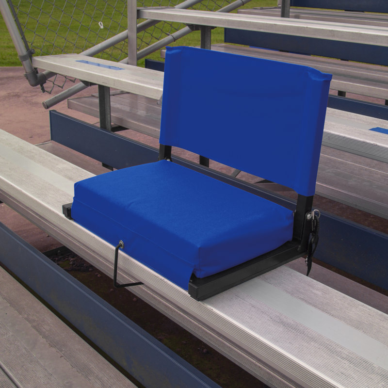 Siège de stade pliant avec coussin, Bleu