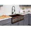 33" Hammered Copper Apron Front Single Basin Kitchen Sink w/ Scroll Design and Nickel Background