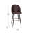Alita Upholstered Counter Stool with Metal Frame-88697063-88697064
