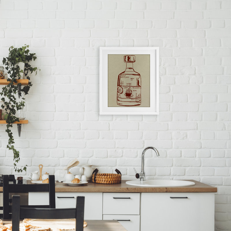 «Minimal Liquor Essence», reproduction sous verre encadrée, design par Melissa Wang, H 16 po x l 13 po, Cadre blanc côtier