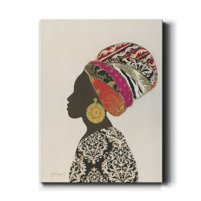 «African Silhouette Woman II» par Tava Studios, reproduction d'art sur toile tendue