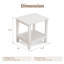 Table d'appoint d'extérieur, petite table de patio carrée, table d'extérieur blanche en PEHD 