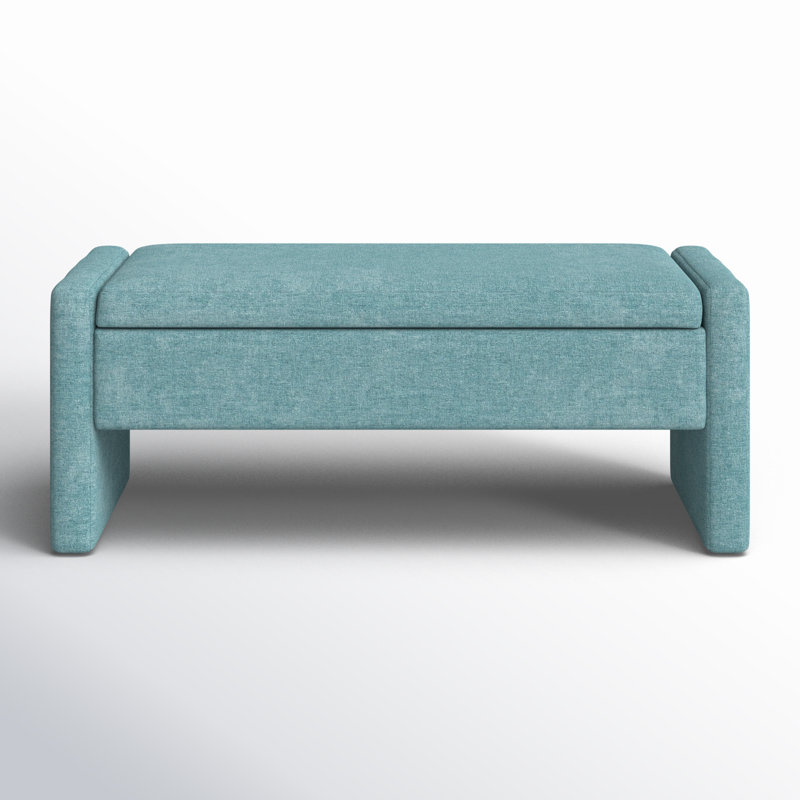 Sharpay Upholstered Storage Bench, Braun Blue