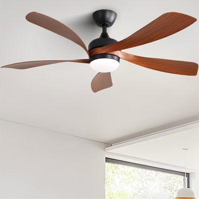 Ventilateur de plafond moderne de 52 pouces avec 3 moteurs à courant continu réversible à télécommande et 5 pales en ABS à intensité variable