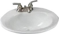 Commercial Cotton Vitreous China Oval Drop-In Bathroom Sink with Overflow