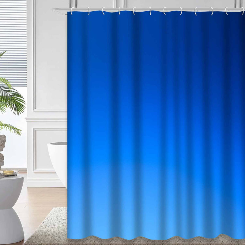 Rideau de douche bleu imperméable, rideaux de douche pour la salle de bain avec 12 crochets, 72" L x 78" W