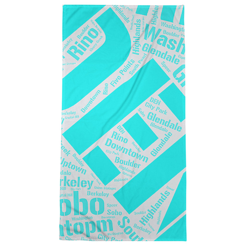 Bath Towel, Cyan, Poly/Cotton, Denver