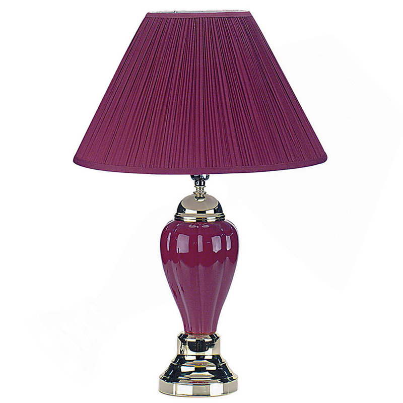 Lampe de table 1pc, Chrome / mauve, Mauve