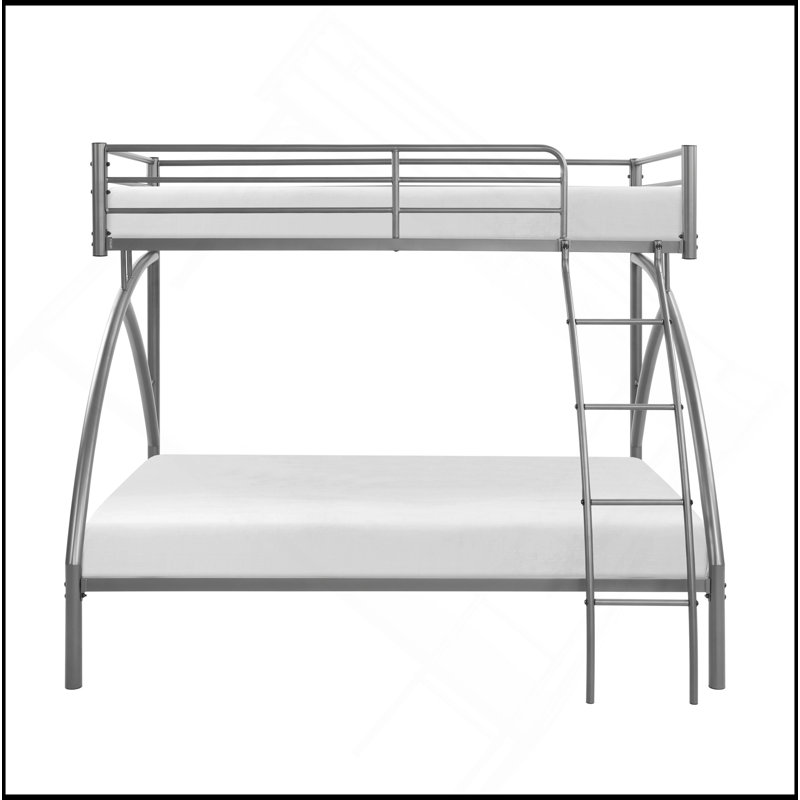 Lit superposé double à structure métallique, mobilier de chambre à coucher, assemblage facile, Lit double, Gris