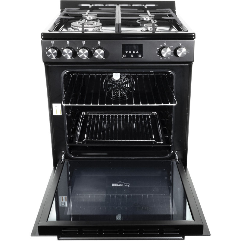 Urban Living 24-in. 4 Element Freestanding Range, Natural Gas, Black