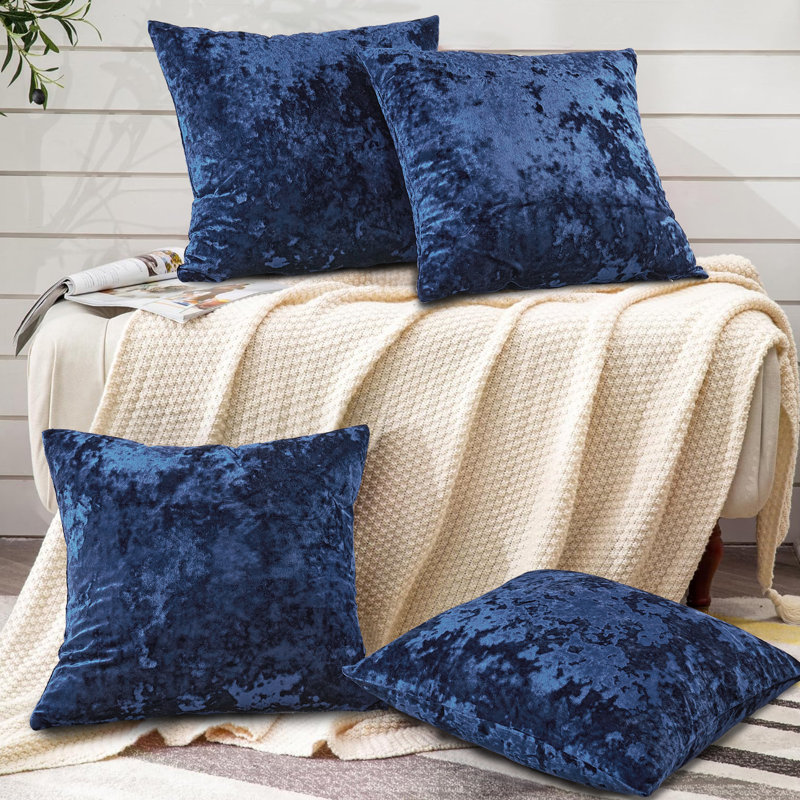 Housses de coussin en velours écrasé, Bleu