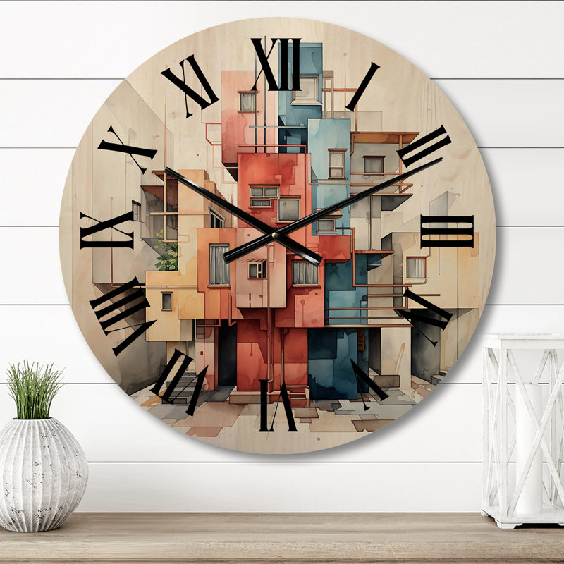 Horloge murale cubique City Street, Moyenne