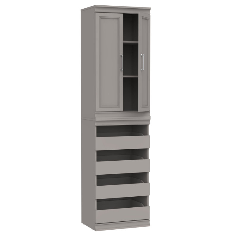 Modular Storage 21.38" W Closet System with Doors & Drawers, Grey