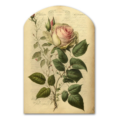Art mural asymétrique victorien rétro rose V